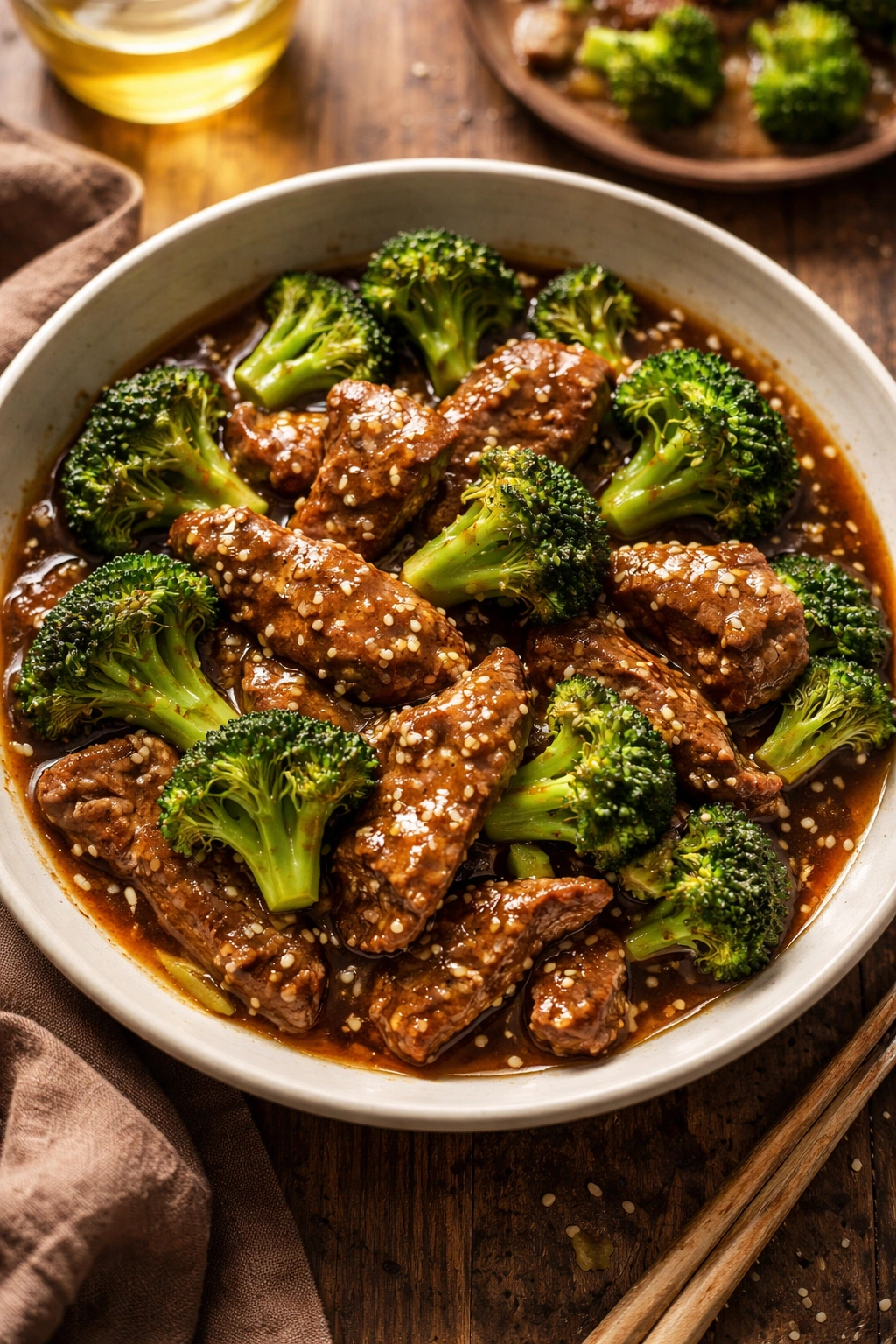 Beef and broccoli in honey garlic sauce